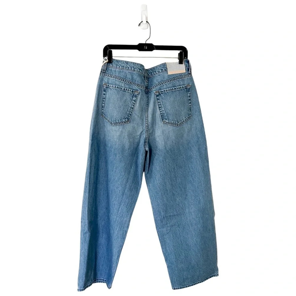 NWT MOTHER Snacks! High Rise Wide Leg Medium Wash Jeans sZ 29 - Picture 3 of 7